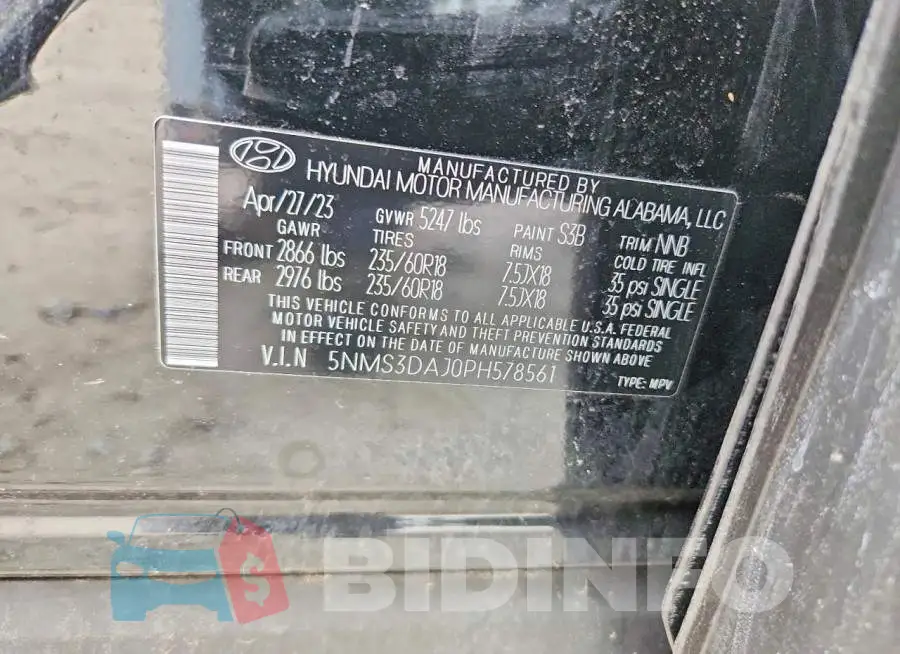 5NMS3DAJ0PH578561 Photo# 13