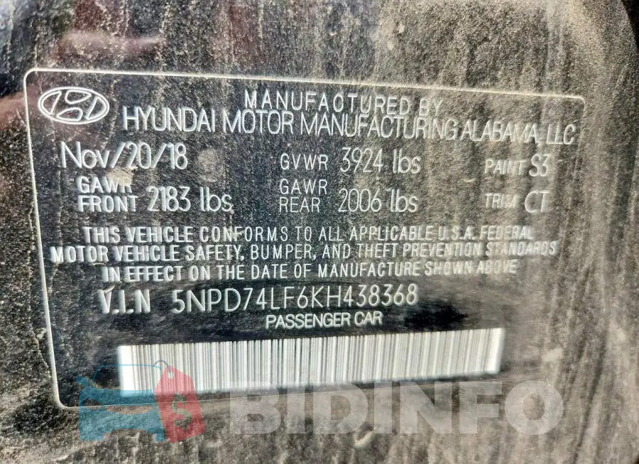 5NPD74LF6KH438368 Photo# 12