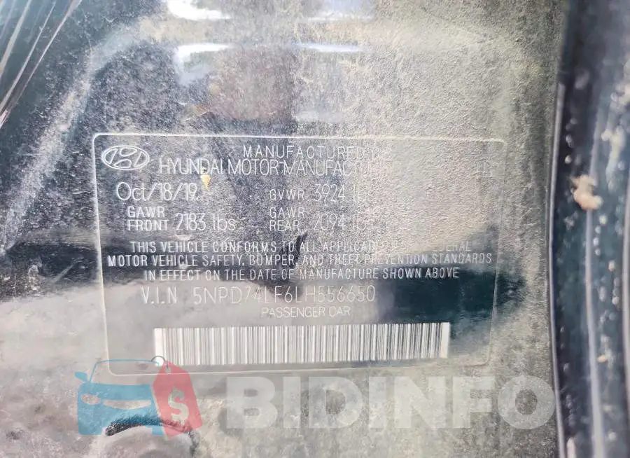 5NPD74LF6LH556650 Photo# 12