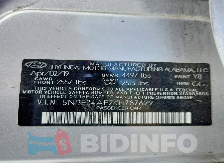 5NPE24AF2KH787629 Photo# 13