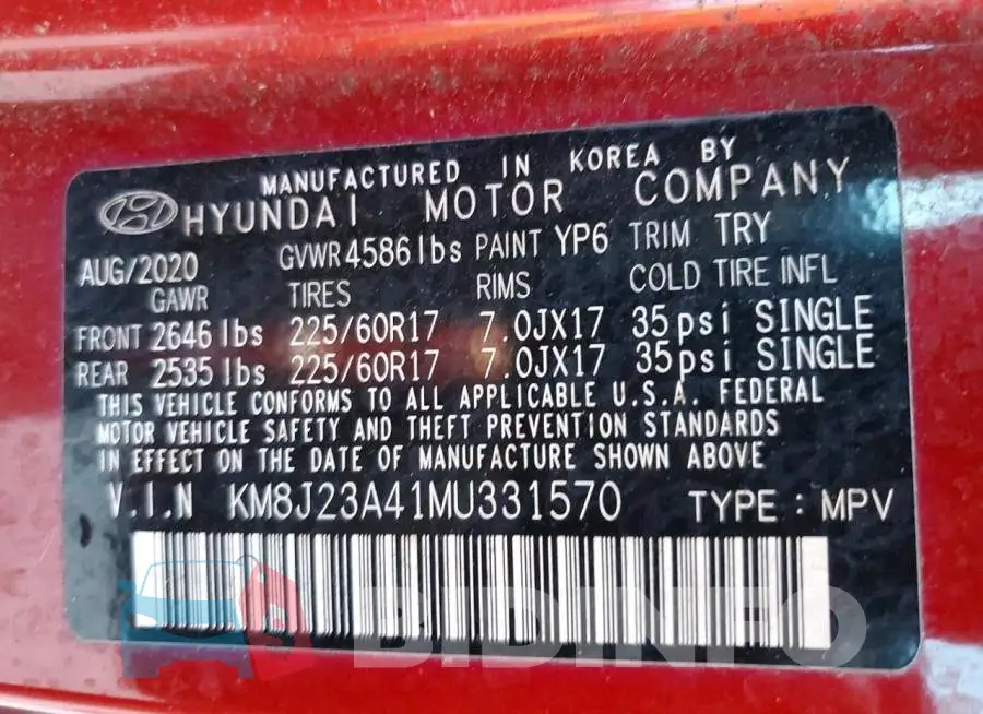 KM8J23A41MU331570 Photo# 14
