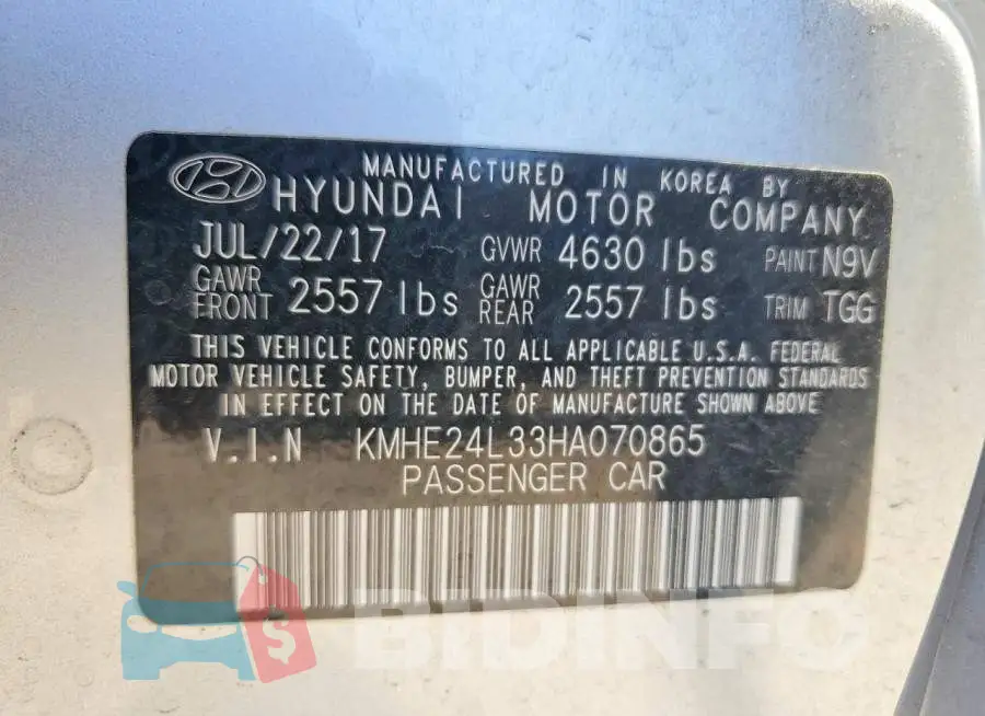 KMHE24L33HA070865 Photo# 12