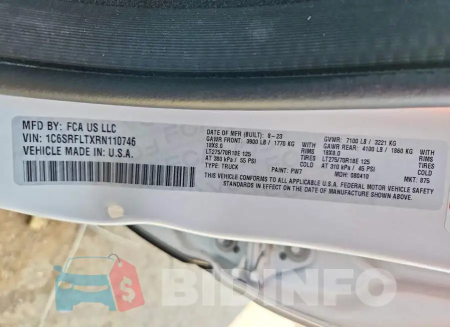 1C6SRFLTXRN110746 Photo# 13