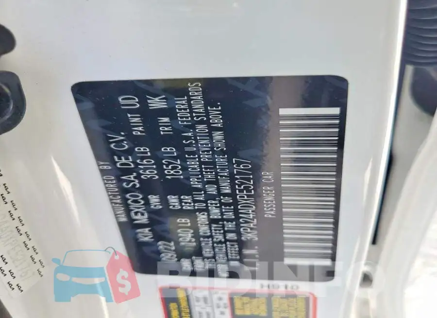 3KPA24ADXPE521767 Photo# 12
