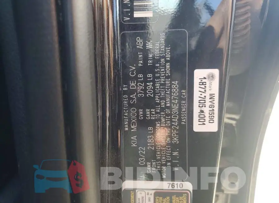 3KPF24AD3NE476884 Photo# 12
