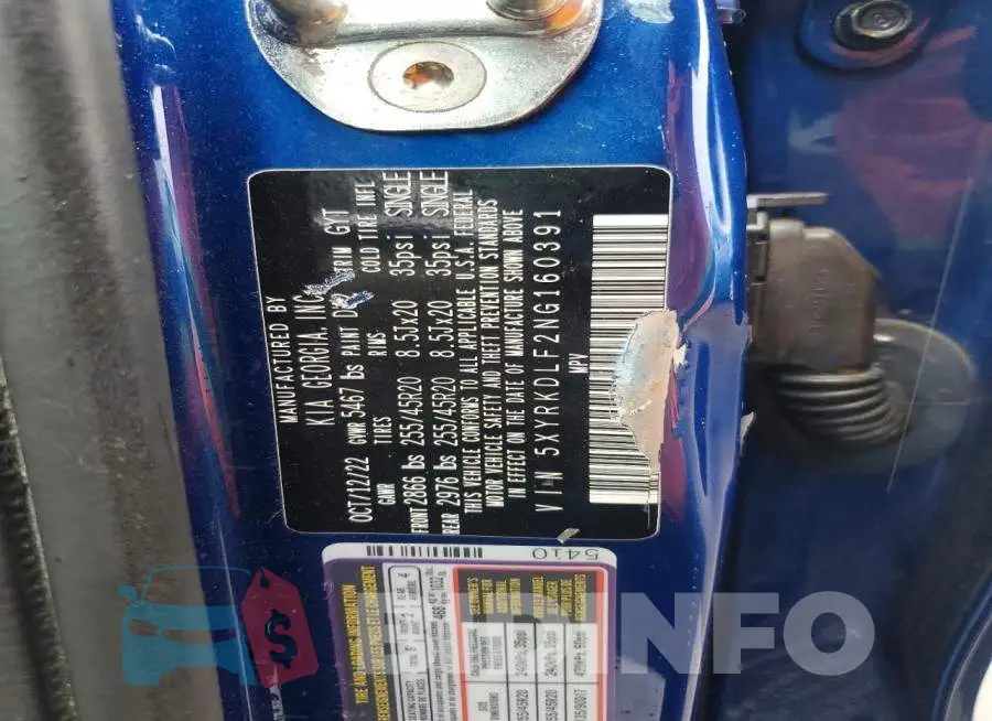 5XYRKDLF2NG160391 Photo# 14