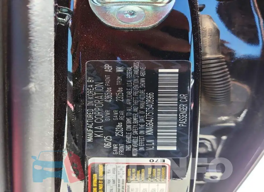 KNAG64J75T5408966 Photo# 12