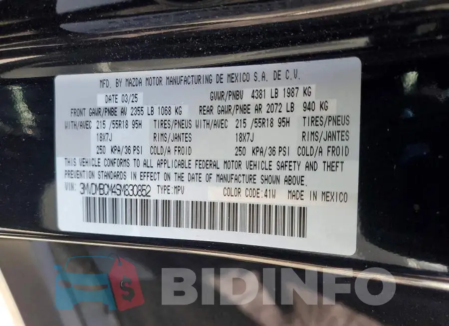 3MVDMBCM4SM830852 Photo# 14
