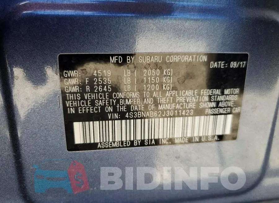 4S3BNAB62J3011423 Photo# 12