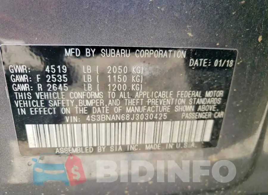 4S3BNAN68J3030425 Photo# 12