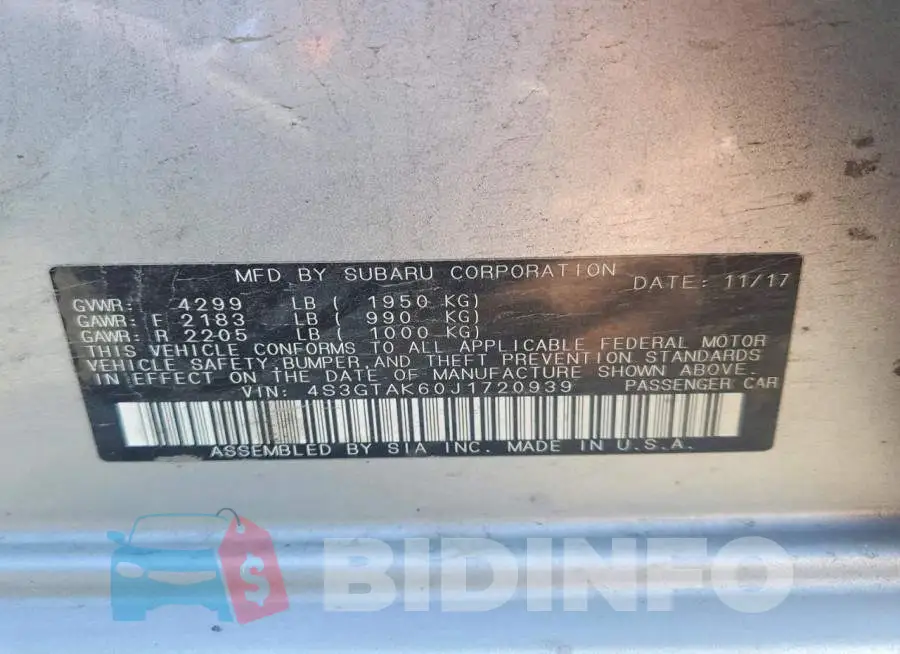 4S3GTAK60J1720939 Photo# 12