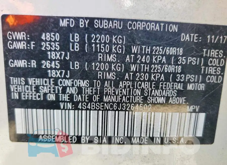 4S4BSENC6J3264502 Photo# 13