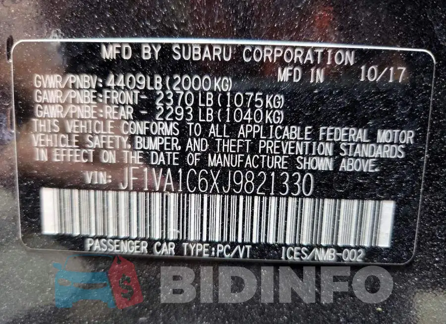 JF1VA1C6XJ9821330 Photo# 12