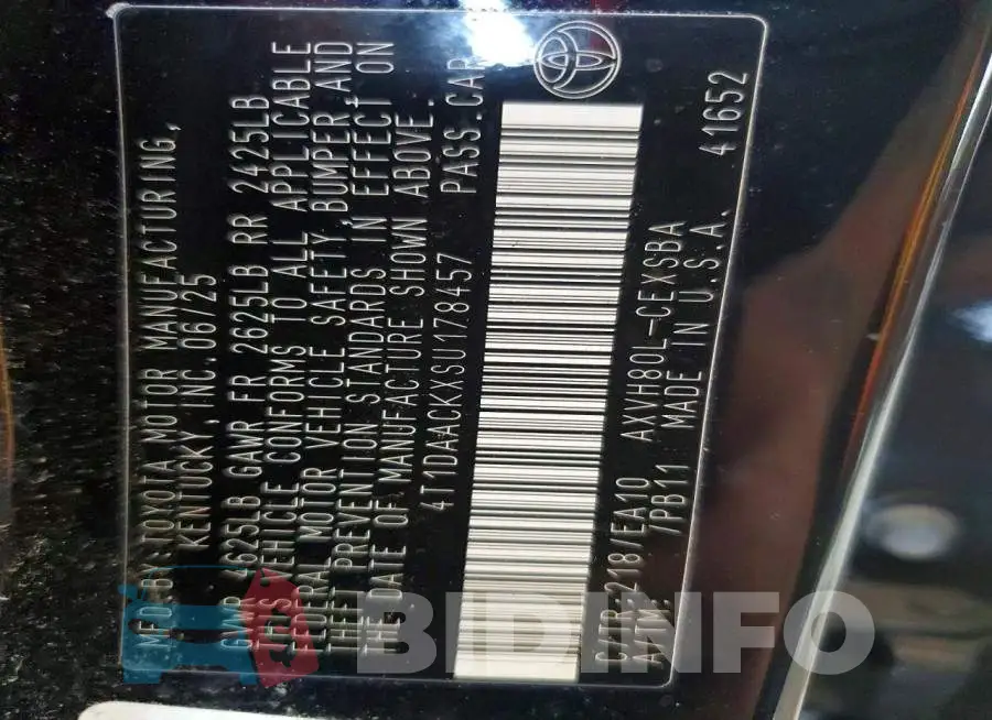 4T1DAACKXSU178457 Photo# 12