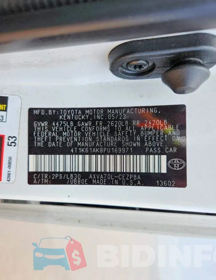 4T1K61AK8PU169971 Photo# 12