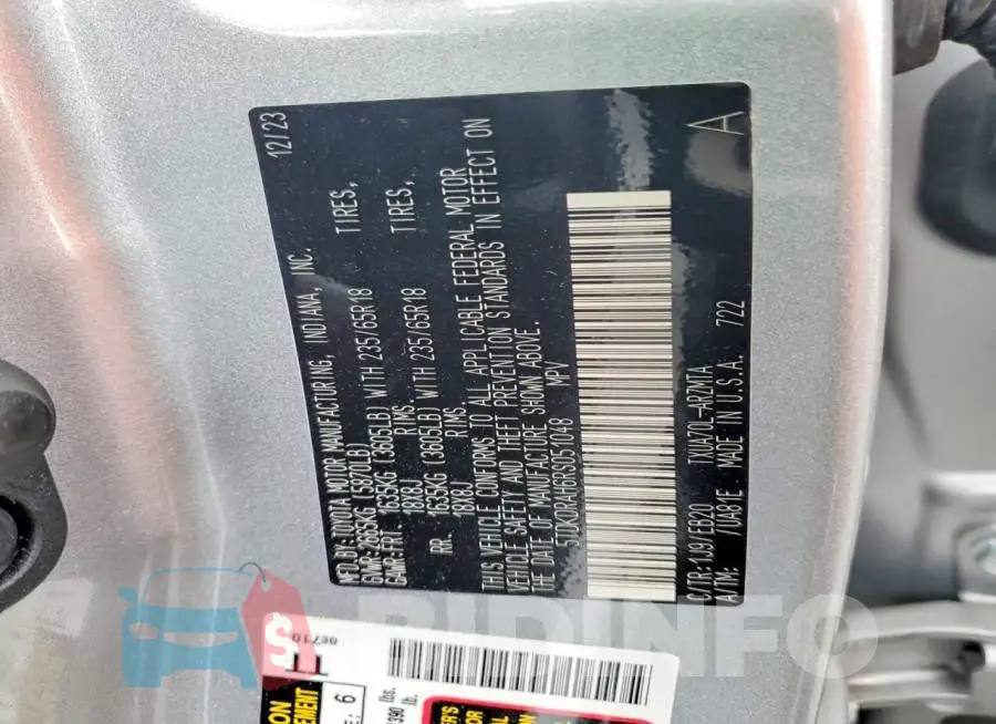 5TDKDRAH6RS051048 Photo# 13