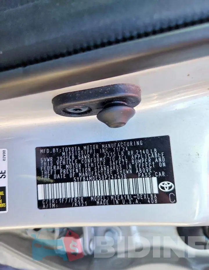 5YFB4MDE5SP247436 Photo# 12