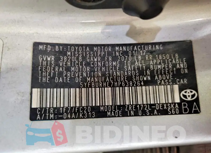 5YFBURHE7HP638264 Photo# 13