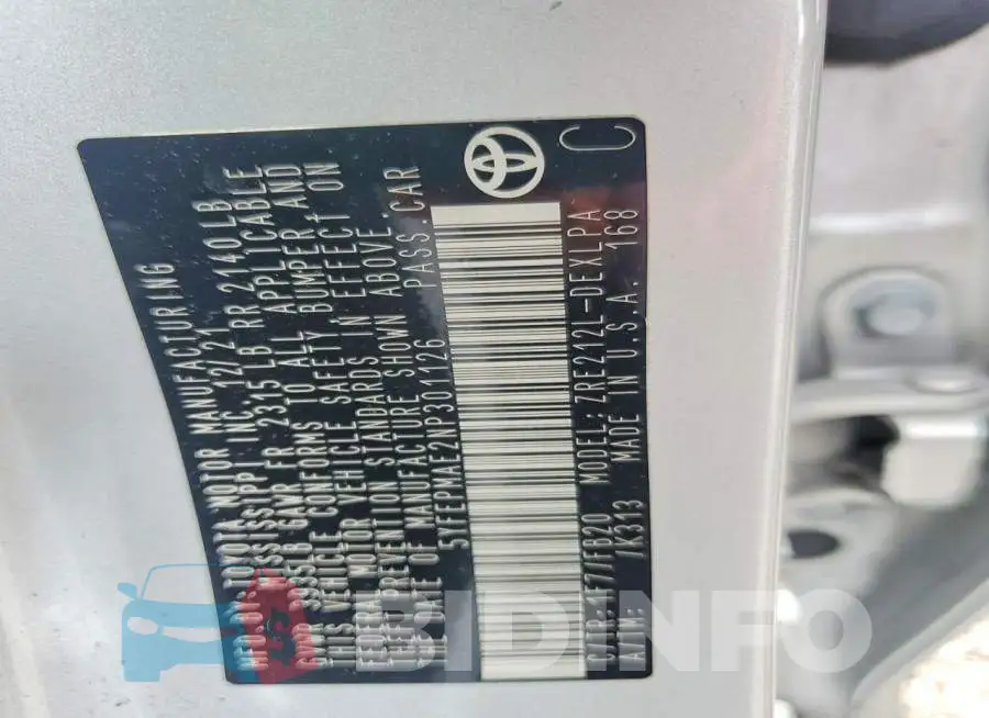 5YFEPMAE2NP301126 Photo# 12