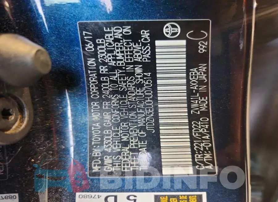 JTDZN3EU0HJ070514 Photo# 12