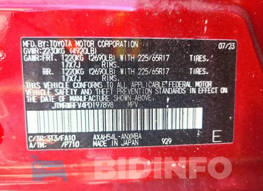 JTMRWRFV4PD197898 Photo# 13