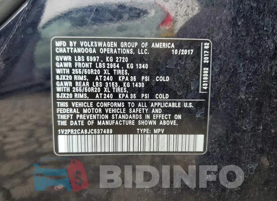 1V2PR2CA8JC537489 Photo# 12