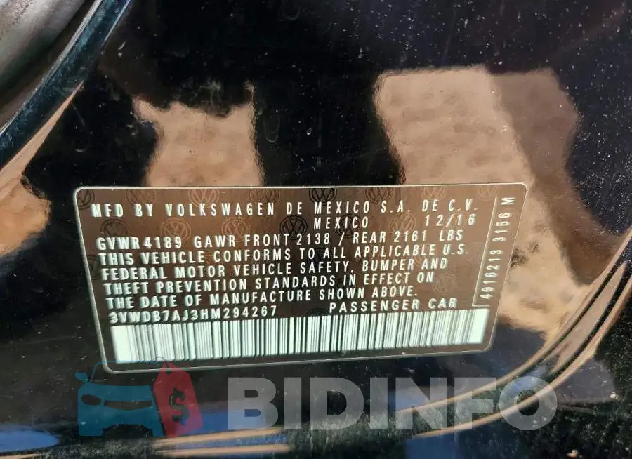 3VWDB7AJ3HM294267 Photo# 13