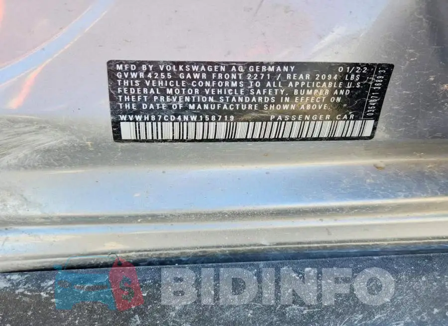 WVWH87CD4NW158719 Photo# 12