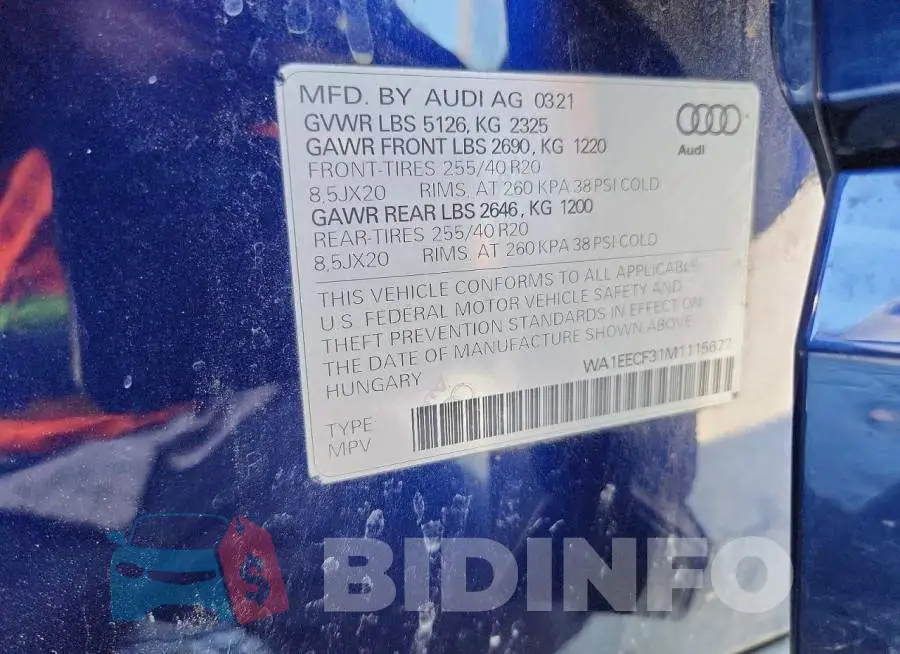 WA1EECF31M1115677 Photo# 14