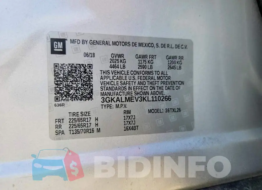 3GKALMEV3KL110266 Photo# 13
