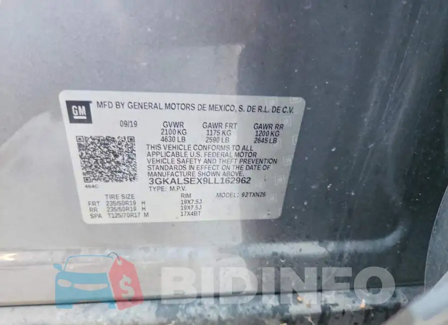 3GKALSEX9LL162962 Photo# 13