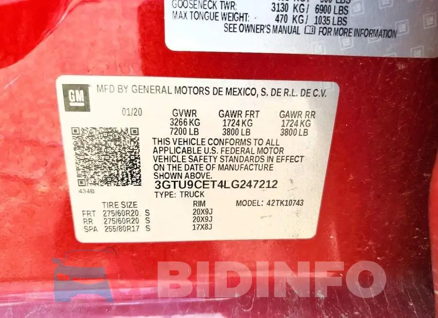 3GTU9CET4LG247212 Photo# 12