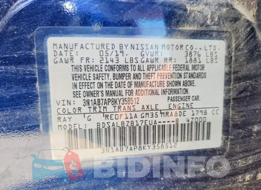 3N1AB7AP8KY358512 Photo# 12