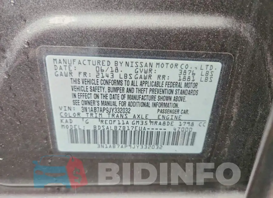 3N1AB7AP9JY332032 Photo# 12