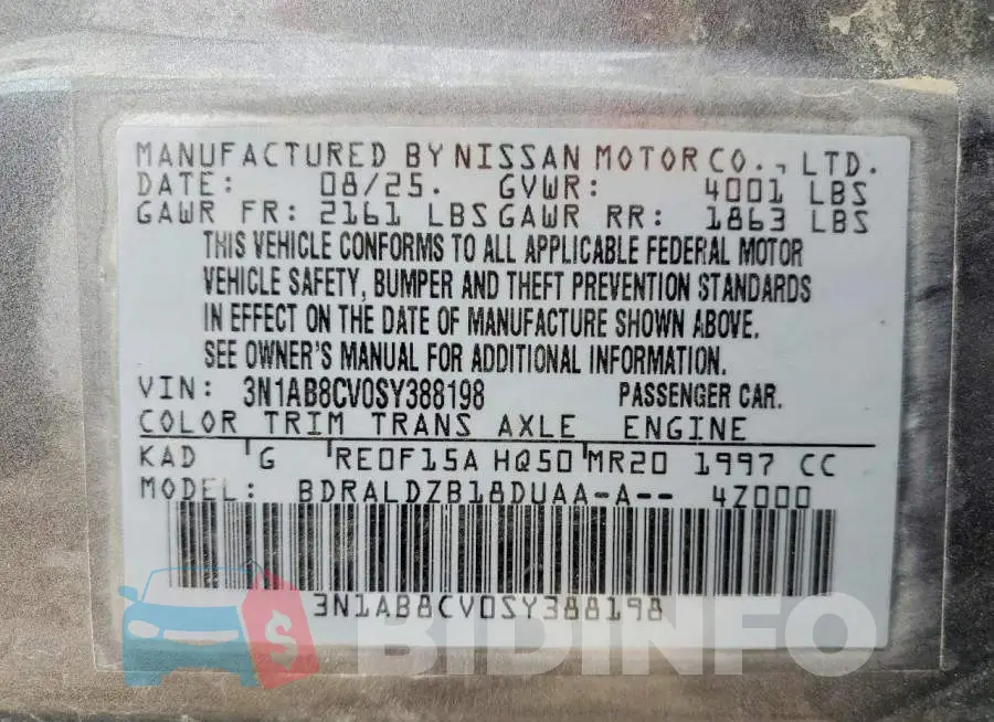 3N1AB8CV0SY388198 Photo# 13