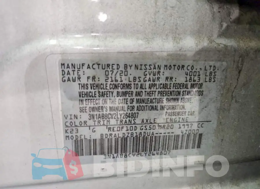 3N1AB8CV2LY264807 Photo# 12
