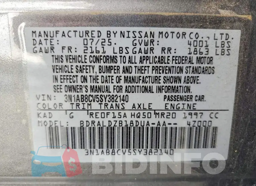 3N1AB8CV5SY382140 Photo# 12
