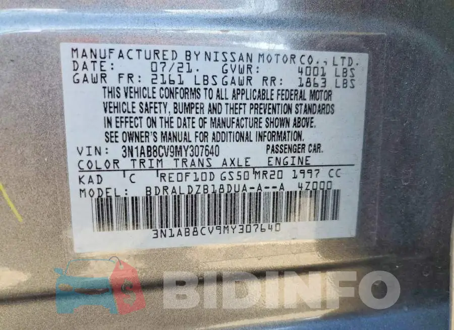 3N1AB8CV9MY307640 Photo# 12