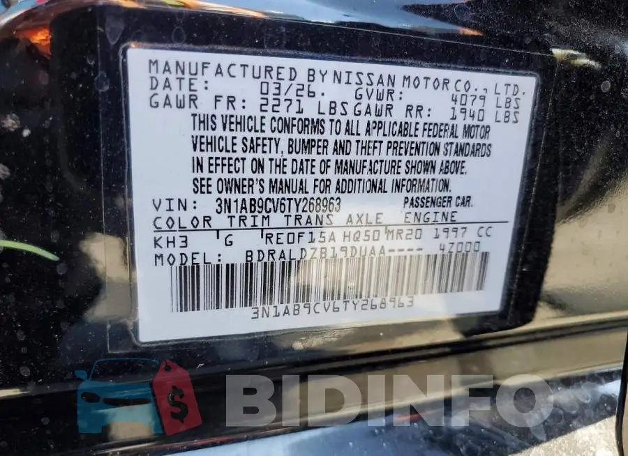 3N1AB9CV6TY268963 Photo# 12