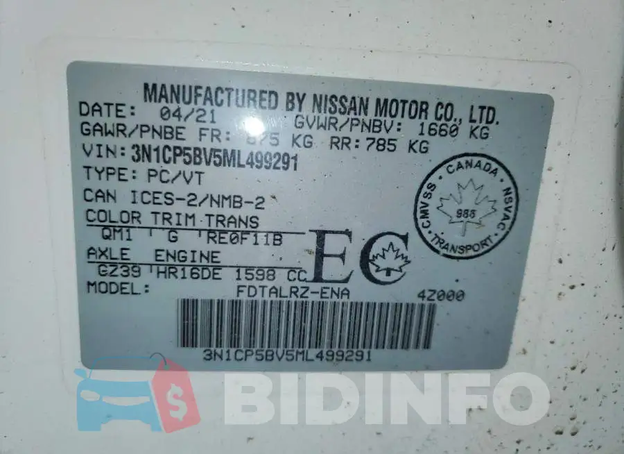 3N1CP5BV5ML499291 Photo# 13