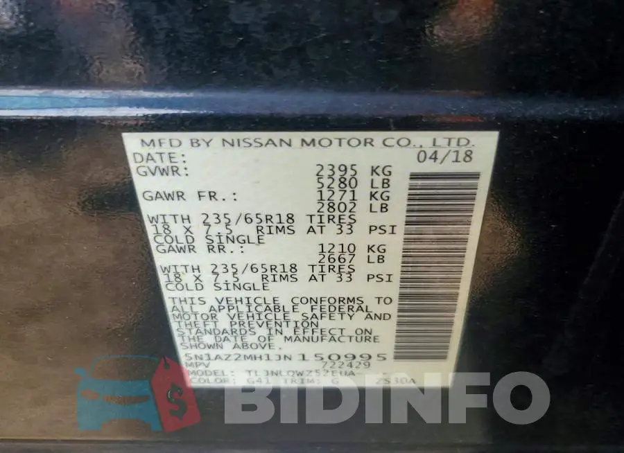 5N1AZ2MH1JN150995 Photo# 12