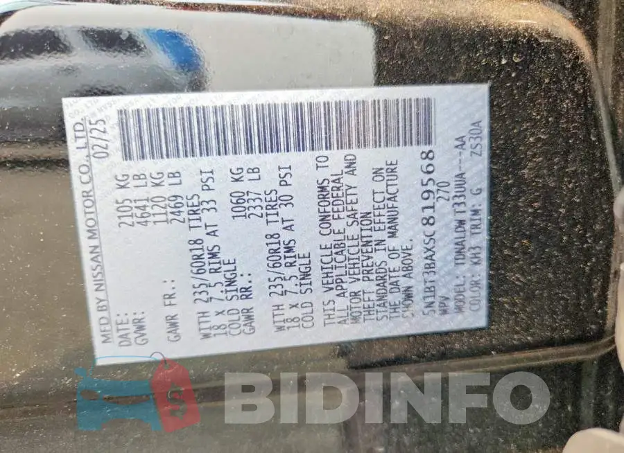 5N1BT3BAXSC819568 Photo# 13