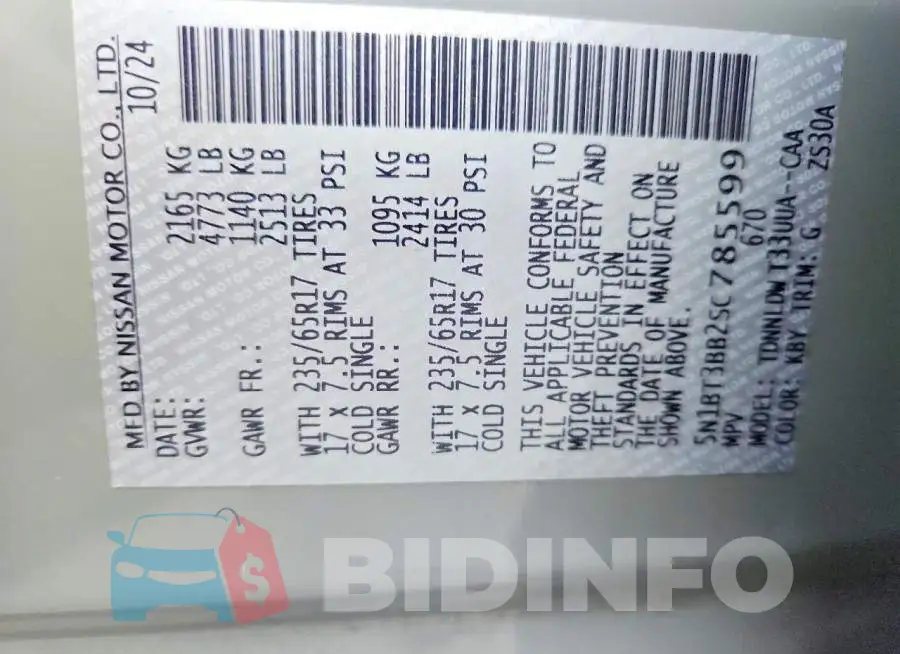 5N1BT3BB2SC785599 Photo# 13