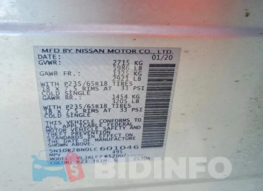 5N1DR2BN0LC601046 Photo# 13