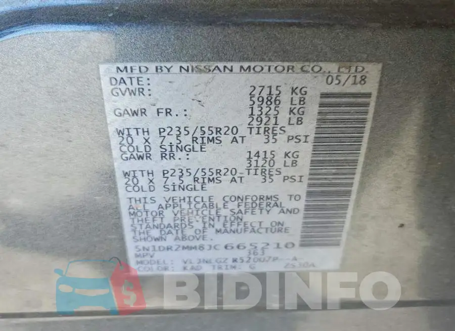 5N1DR2MM8JC665210 Photo# 13
