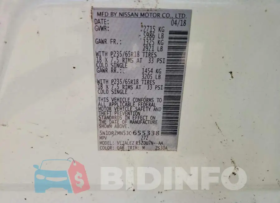 5N1DR2MN5JC655338 Photo# 13