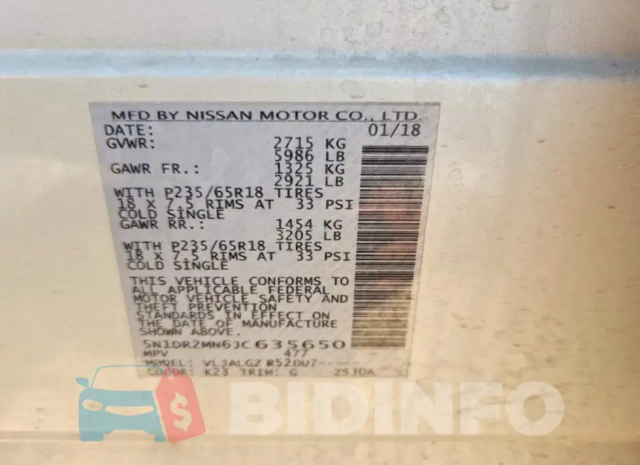 5N1DR2MN6JC635650 Photo# 13