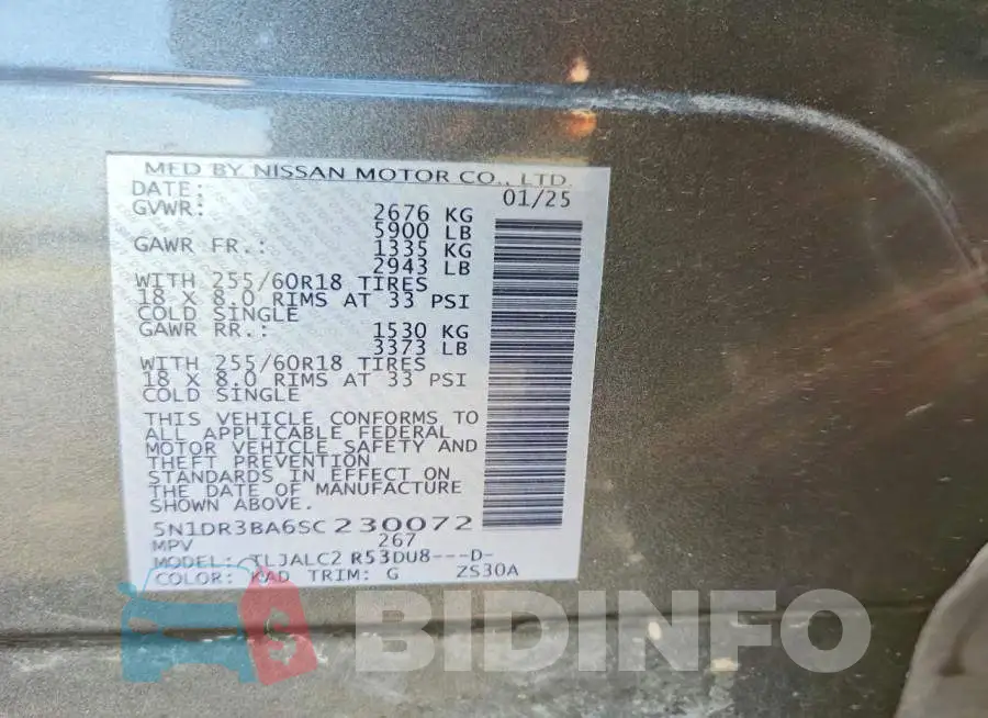 5N1DR3BA6SC230072 Photo# 14