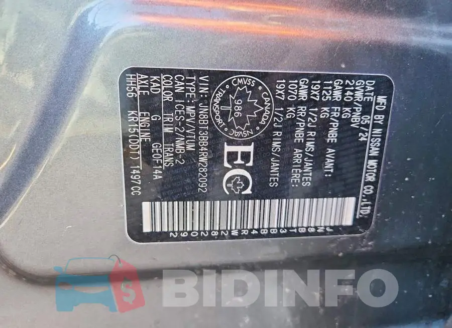JN8BT3BB4RW282092 Photo# 13