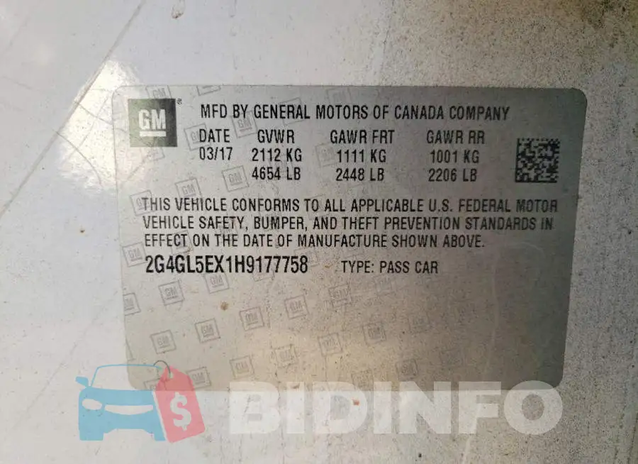 2G4GL5EX1H9177758 Photo# 12